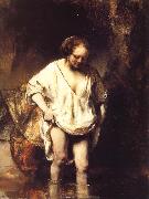 REMBRANDT Harmenszoon van Rijn A Woman Bathing in a Stream painting